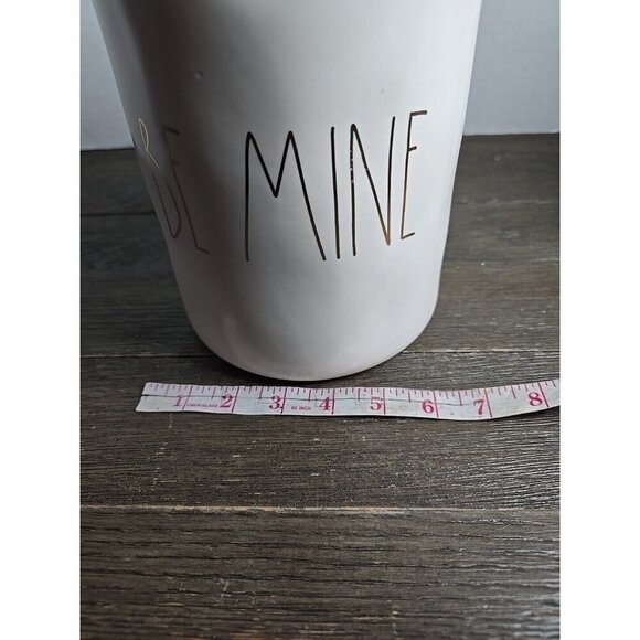 NWT Rae Dunn Artisan Be Mine Valentines Day Large Canister Gold Writing Ivory - Picture 7 of 9